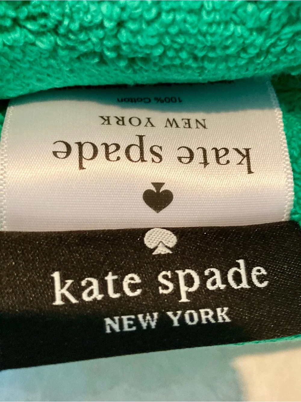 NWT and packaging Kate Spade 100% cotton plush emerald green bath bundle